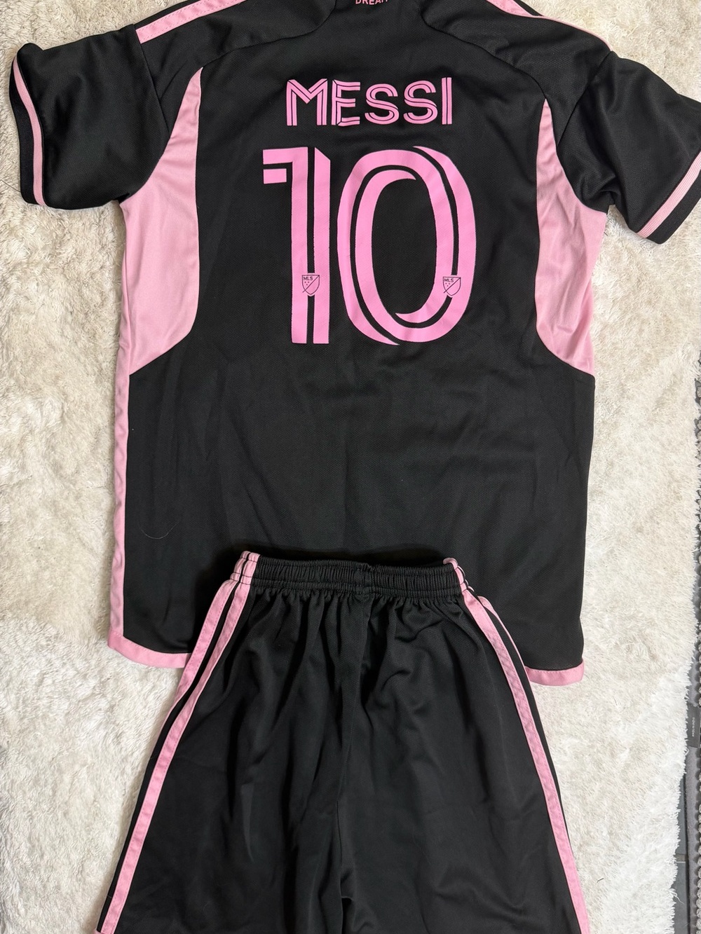 Messi #10 Kids Black Jersey Set